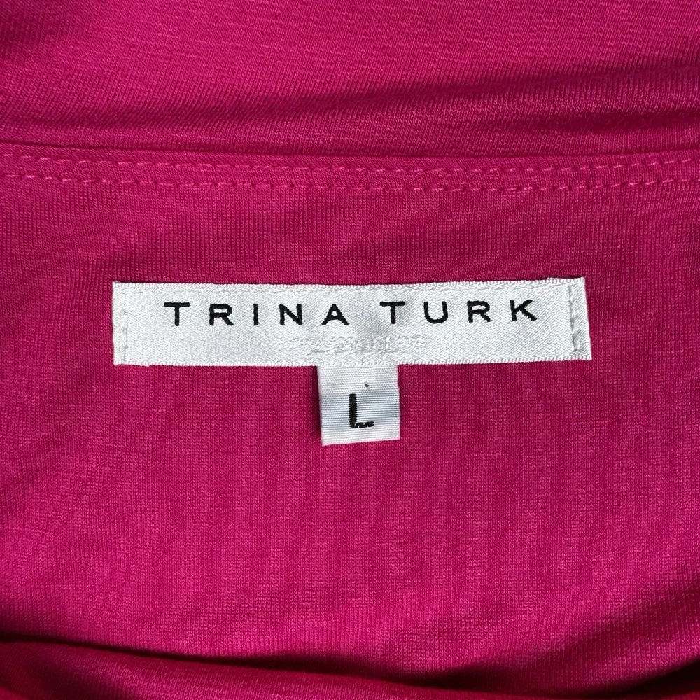 Trina Turk 5th Avenue Mini Dress Womens Large Colorblocked Blouson Pink Burgundy